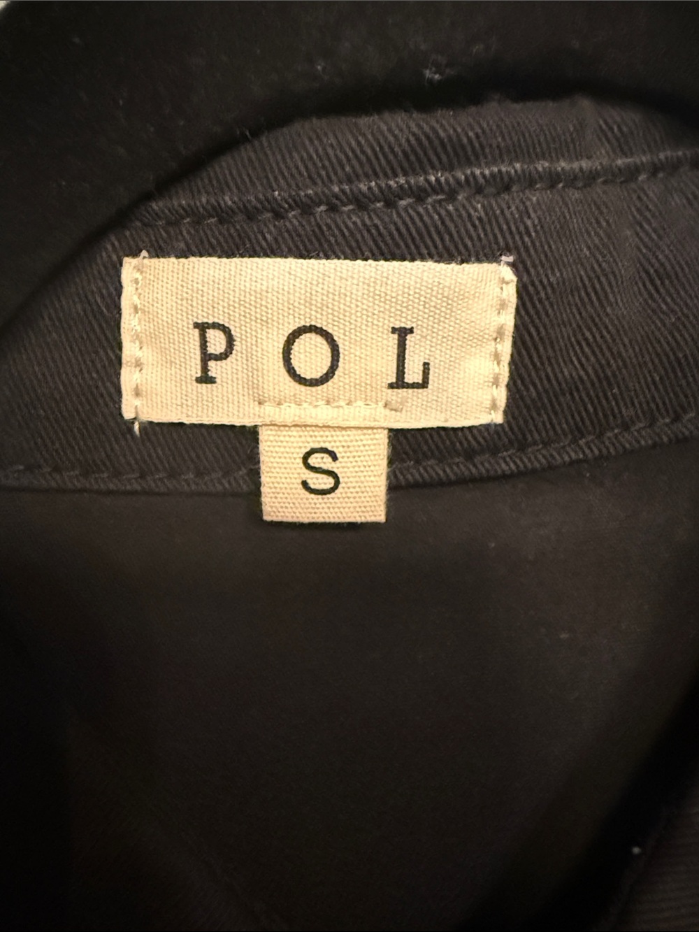 NEW POL black button-front shirt with gold star patches - Picture 3 of 8
